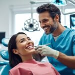 dentist check up a patients tooth